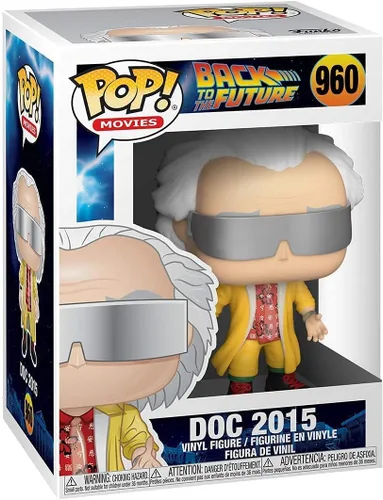Vista 2 de POP Back to The Future - Doc 2015 [Dr. Emmett Brown] Funko Pop! Figura de vinilo (incluye funda protectora compatible con caja pop box), multicolor