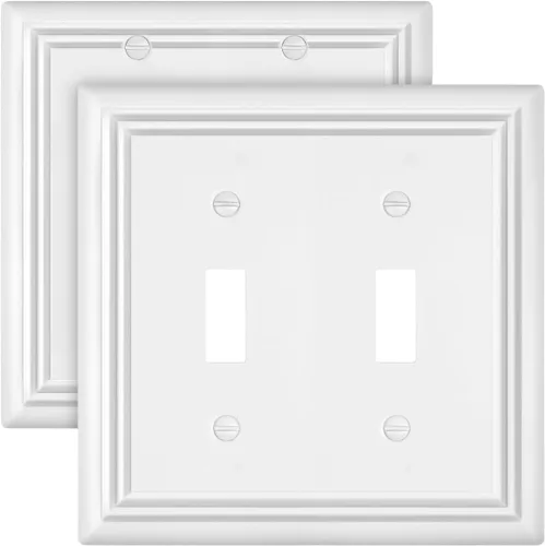 Vista 11 de Juego de 1 placa de pared de metal, bronce envejecido Midsize 1 Toggle 1 Decorator Combo Wall Plate for GFCI Outlets, Light Switches, Ideal for