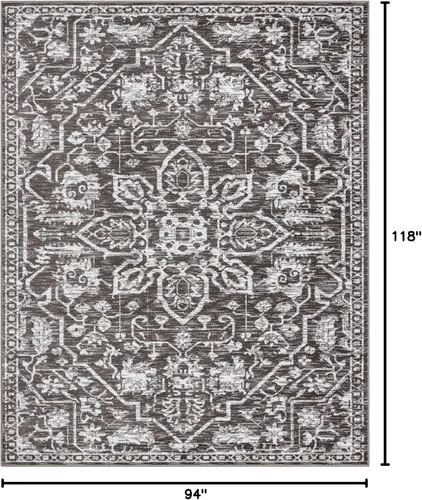 Vista 92 de Well Woven - Alfombra tejida estilo vintage con diseño de medallón, 68 x 120 cm