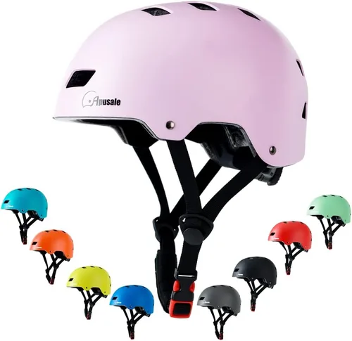 Vista 8 de Casco para bicicleta y patineta, ajustable y multideporte para patines y scooter, 3 tallas para adultos, jóvenes, niños y bebés
