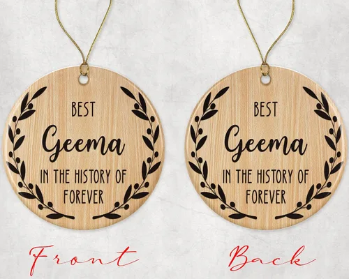 Vista 2 de Adorno de Best Geema – Adorno de Navidad Best Geema – Best Geema in the History of Forever – Adorno familiar – Regalo para Geema – Adorno de geema