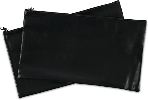 Vista 8 de Universal Carterasestuches con cremallera, cuero sintético Pu, 11 x 6, negro, paquete de 2