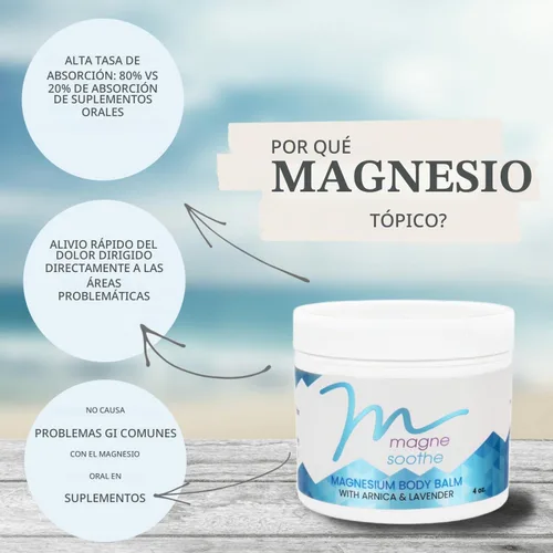 Vista 6 de MagneSoothe - Bálsamo corporal tópico de magnesio, tarro de 2 onzas