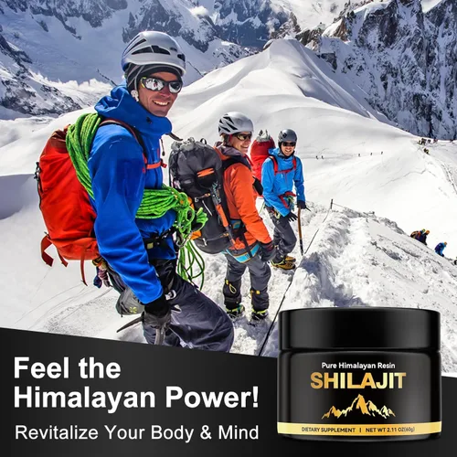Vista 3 de Shilajit del Himalaya para Hombres y Mujeres, Suplemento de Ácido Fúlvico para Impulso Inmune y Apoyo Energético, Resina de Shilajit Orgánico Dorado