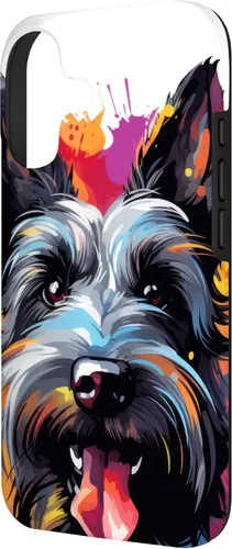 Vista 2 de Scottish Terrier Portrait Portrait Colour Artwork Case for iPhone 17