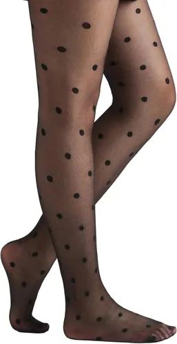Vista 3 de MakeMeChic - Medias de red de talle alto, brillantes, para mujer, talla única