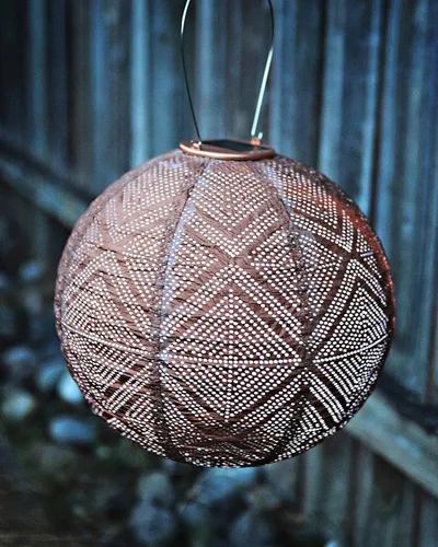 Vista 4 de Allsop Home & Garden, lámpara circular Soji Stella Boho, Cobre