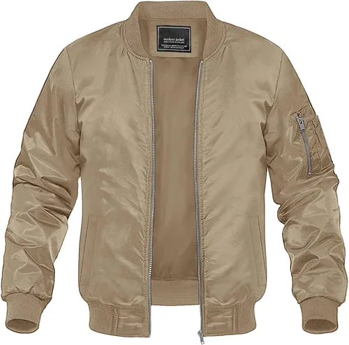 Vista 20 de MAGNIVIT - Chaqueta bomber ligera para hombre, cortavientos, casual, para primavera y otoño, para exteriores