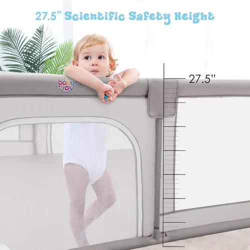 Vista 7 de Costzon Corralito para bebés, corralito extra grande para bebés, puertas de seguridad para bebés en interiores y exteriores, vallas para niños