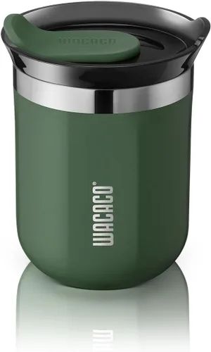 Vista 11 de Taza de viaje Octaroma Classico de WACACO, vaso de viaje de acero inoxidable de doble pared con tapa para beber, 6 fl oz (180ml), ámbar amarillo