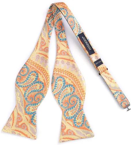 Vista 97 de HISDERN Pajaritas para hombre, corbatín de cachemira para hombre, corbata de lazo y bolsillo cuadrado, juego formal de esmoquin para boda