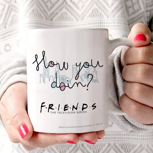 Vista 271 de Trend Setters Friends the Television Show – 25 años – Mercancía oficial – Taza de café o té de cerámica blanca de 11 onzas – perfecta para regalar