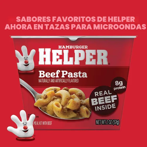 Vista 6 de Hamburger Helper Vaso para microondas de pasta de res (2 onzas – 6 unidades) sin sabores artificiales, listo en 4 minutos, comidas rápidas