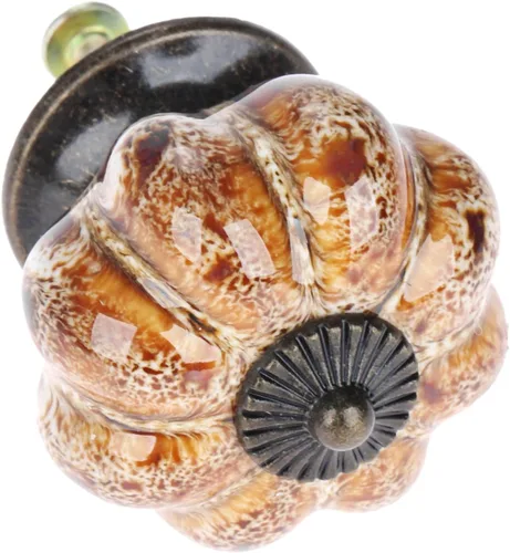 Vista 17 de Pomos de calabaza de 1.57 pulgadas, pomos de cerámica para armario, cajón, tiradores de cajones antiguos, pomos decorativos para armario, puerta