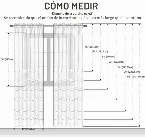 Vista 8 de 2 paneles de cortinas semitransparentes de 84 pulgadas de largo, con bolsillo para cortinero, tratamiento de ventana para sala de estar, dormitorio