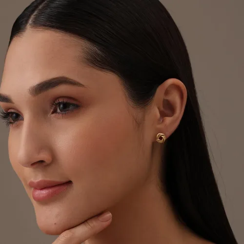 Vista 2 de LeCalla Aretes de plata de ley 925 con nudo de amor, diseño italiano, ligeros, retorcidos, con nudo de amor, para mujer