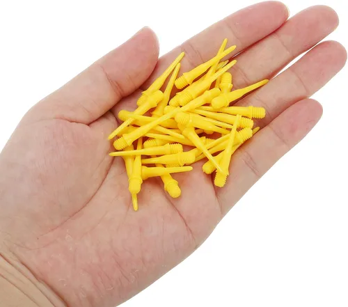 Vista 4 de PATIKIL Puntas de dardos de plástico, 2BA hilo suave dardo punta de plástico punta suave accesorios de dardo Amarillo