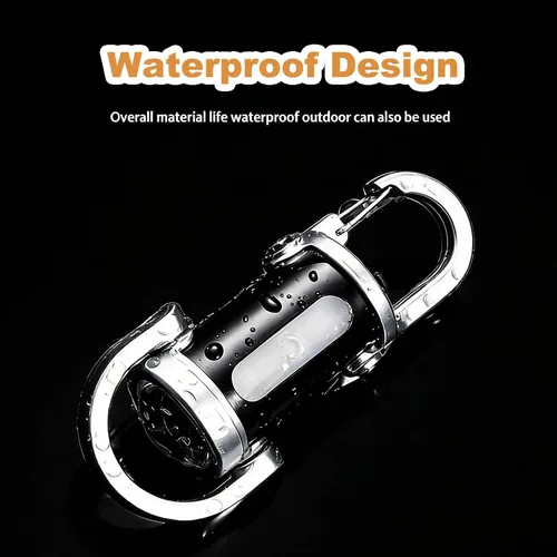 Vista 4 de 2 mini linternas de llavero, linterna recargable USB brillante portátil con múltiples modos de luz impermeables para senderismo, campamento, caminar