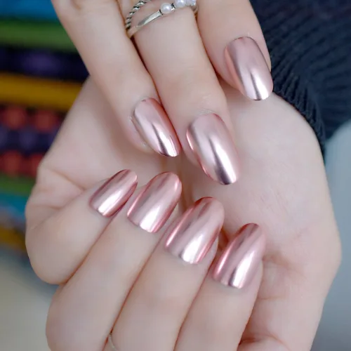 Vista 6 de Gelnails - Uñas postizas cortas a presión con punta francesa blanca, 30 Almendra francesa blanca