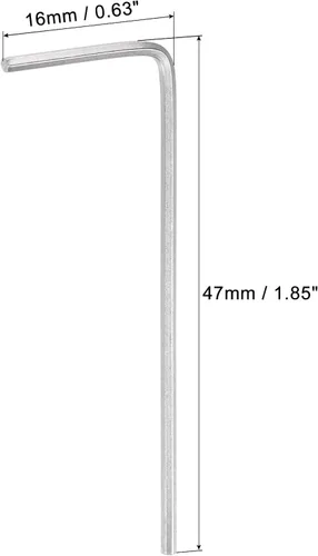 Vista 2 de uxcell Llave hexagonal de 0.051 in, herramienta de reparación CR-V de brazo largo en forma de L 6 piezas