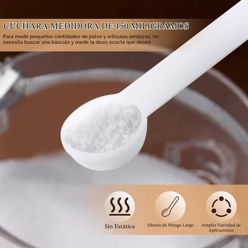Vista 3 de Honeydak 1/32 cucharadita de plástico pequeñas cucharas medidoras, color Blanco