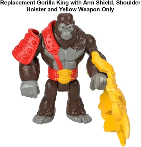 Vista 5 de Fisher-Price Pieza de repuesto Imaginext Gorilla Fortress Playset – HML57 – GYX00 ~ Repuesto Posable Gorilla King con protector de brazo, funda