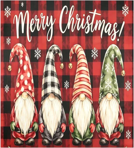 Vista 6 de Christmas Family Gnomes Dishwasher Magnet Cover Refrigerator Door Cover Magnectic Sticker Kitchen Panel Decal Appliances Decor 23x26inch Multi 1