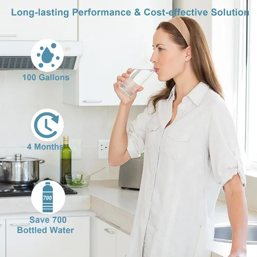 Vista 4 de Reemplazo del filtro de agua – Compatible con filtros Brita Faucet – Paquete de 3 – Se adapta a todos los filtros de agua Brita Tap LTF-003S