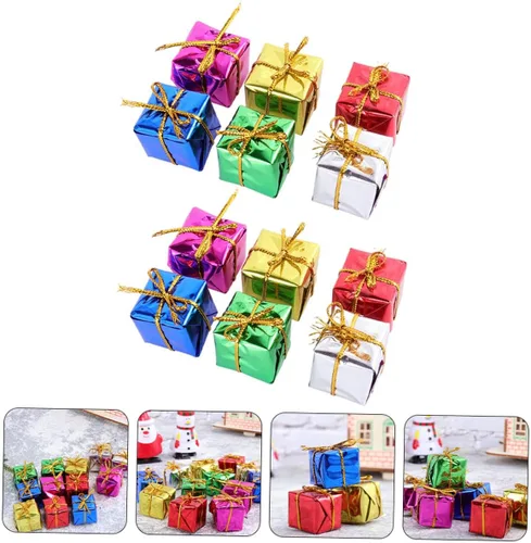Vista 9 de jojofuny 72 cajas de decoración de fotos de papel de espuma para el hogar pequeño colgante fiesta Natividad envuelta decoración decoración