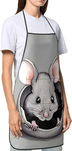 Vista 4 de Grey Rat Men'S And Women'S Chef Apron, 28.3 X 20.4 Inches (Approx. 72 X 52 Cm), &*Adjustable Kitchen Cooking Apron.