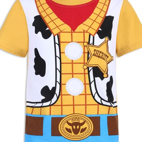 Vista 4 de Disney Toy Story Woody and Buzz Lightyear - Conjunto de camiseta y pantalones de manga corta para niños pequeños