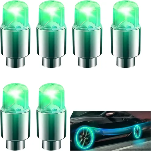 Vista 10 de 6 luces LED de tapa de vástago de válvula de neumático, luz LED fría para neumáticos, bombilla de neón impermeable, para automóvil, motocicleta