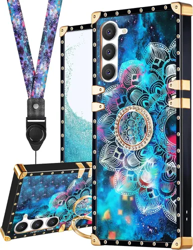 Vista 7 de Loheckle Funda para Samsung Galaxy Note 9 para mujer, diseño con soporte de anillo y cordón, elegante funda de lujo de abejas para Samsung Note 9 6.4