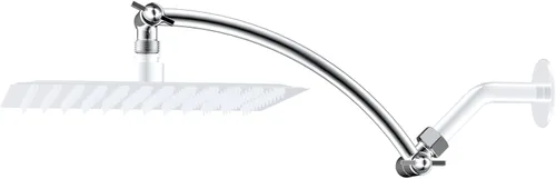 Vista 9 de Hibbent Brazo de Extensión para Cabezal de Ducha Totalmente Metálico de 10'', Latón Sólido Flexible Ajustable en Altura y Ángulo, Extensor de Brazo