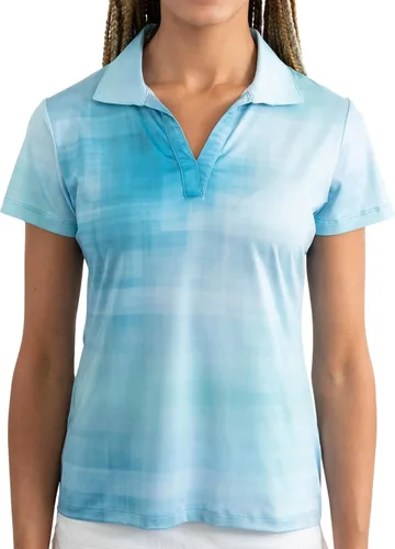 Vista 22 de YATTA GOLF Polo de golf prémium para mujer, ligero, de secado rápido, resistente a las arrugas y absorbe la humedad Aloha Sunrise