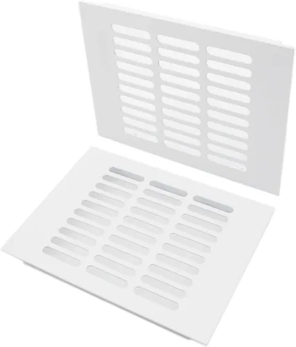 Vista 13 de 2 fundas para ventilación de aire, rejilla de ventilación de aleación de aluminio blanca rectangular, cubierta de rejilla de metal para armario