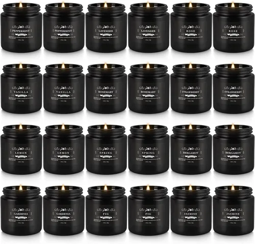 Vista 22 de YOROXRG Juego de 12 velas perfumadas de cera de soja, velas de lata de viaje para el hogar, 3.05 onzas para mamá para Navidad, cumpleaños, Acción