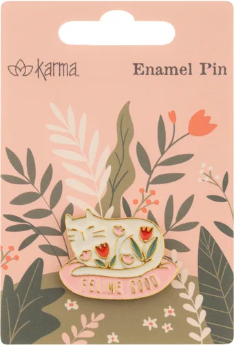 Vista 2 de Karma, Alfileres esmaltados, bonitos alfileres esmaltados para mochilas, chaquetas, sombreros y bolsos, gato