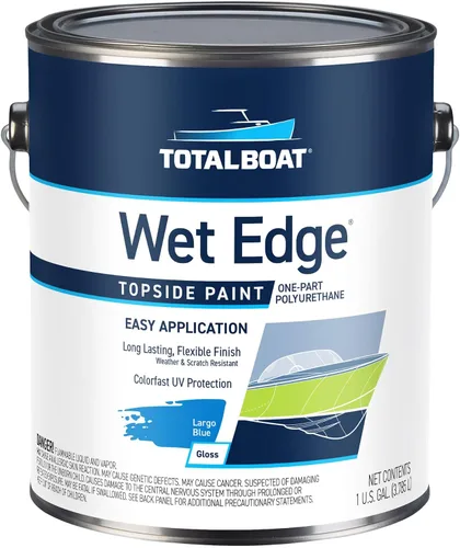 Vista 11 de TotalBoat Wet Edge Topside - Pintura marina con recubrimiento de poliuretano premium para barcos, vehículos recreativos, molduras exteriores, fibra