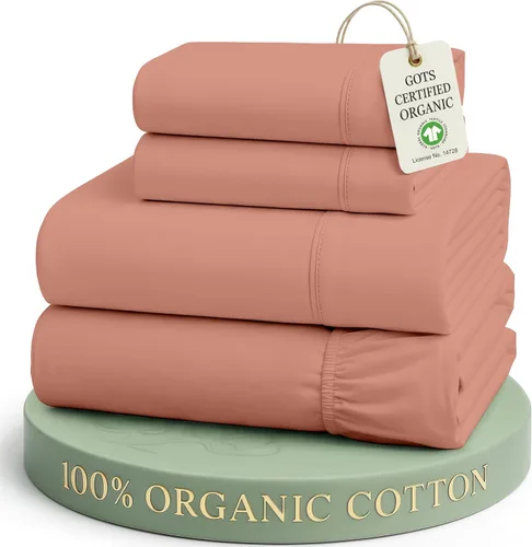 Vista 32 de LANE LINEN - Juego de 2 sábanas de fibras largas 100 % algodón orgánico, percal de fibras largas, ultrasuave y transpirable, para colchones de hasta