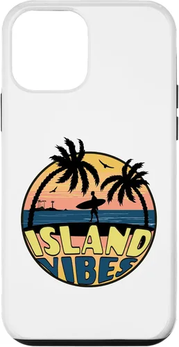 Vista 12 de iPhone 15 Island Vibes - Relaxed - Beach Scene - Surfer - Palm Trees Case