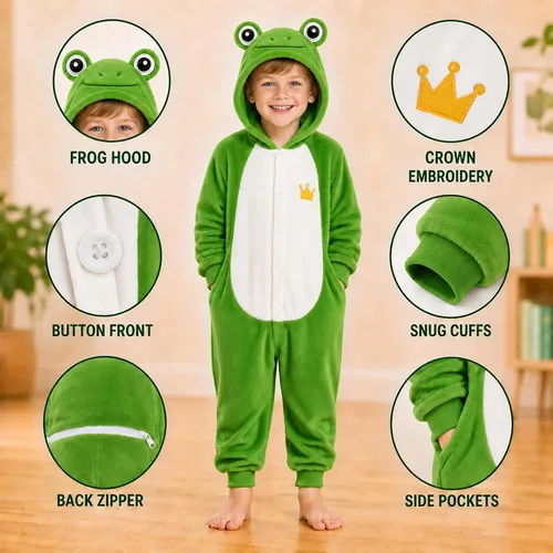 Vista 2 de Disfraz de rana para niños, disfraz de animal de Halloween
