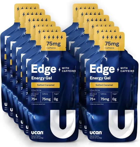 Vista 9 de UCAN Edge Energy Gel Shots, chocolate (12 paquetes de 2 onzas) para correr, entrenamiento, ejercicios, fitness, ciclismo, crossfit Sin azúcar
