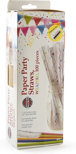Vista 4 de Norpro Pajitas de papel, envueltas individualmente (paquete de 100), 100% biodegradables, varios