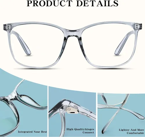 Vista 3 de Oilway - Paquete de 3 lentes de bloqueo de luz azul para hombres y mujeres, para computadora, lectura, juegos, televisión, teléfonos, antifatiga