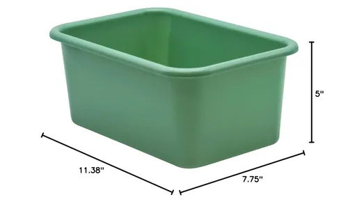 Vista 3 de Teacher Created Resources Cubo de almacenamiento pequeño de plástico verde eucalipto, paquete de 6