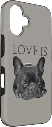 Vista 3 de Funda para iPhone 16 Bulldog Francés para teléfono Frenchie Mom Dad Dog Pet Love Case