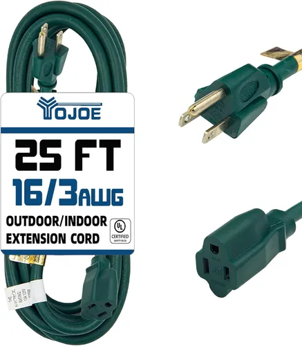 Vista 31 de YOJOE Cable de Extensión, Cable de Alimentación de 3 Clavijas 13A Resistente a la Intemperie, Cable de Extensión Marrón de Servicio Pesado Calibre