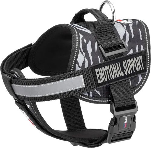 Vista 25 de Dogline Unimax - Arnés de chaleco multiusos Unimax para perros y 2 parches de soporte emocional extraíbles con respaldo de velcro