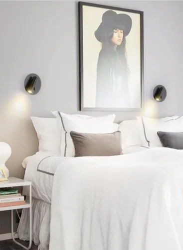 Vista 6 de Moderna lámpara de pared de montaje en pared enfocada para cama de lectura con interruptor, aplique de pared LED, luces de cabecero giratorias, foco
